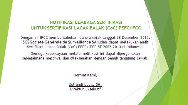 notifikasi CoC SGSSA